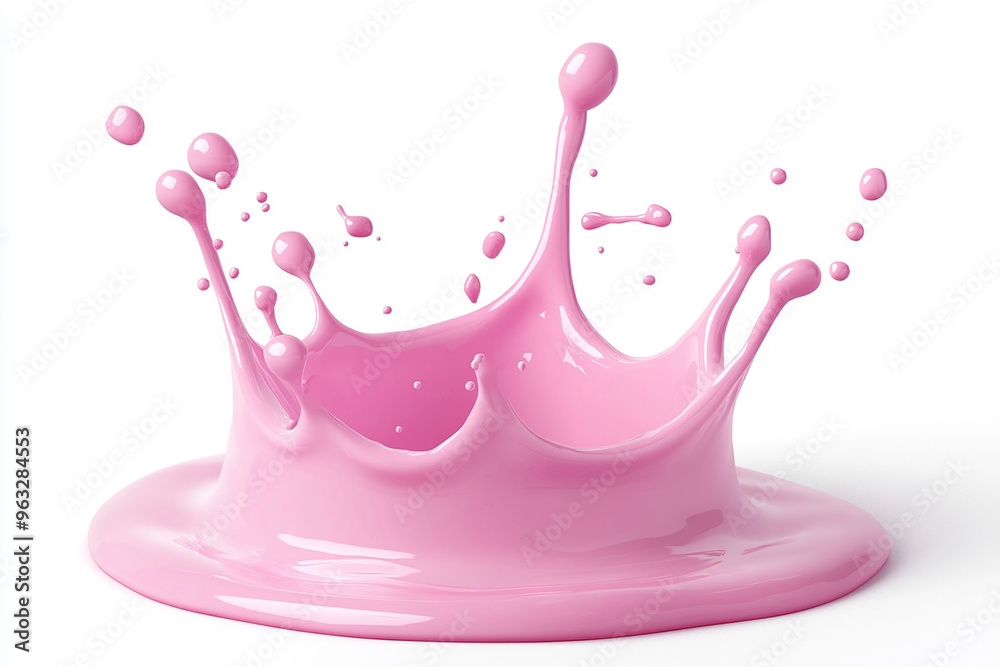 A pink wave of liquid paint with white background A pink wave of liquid paint with white background