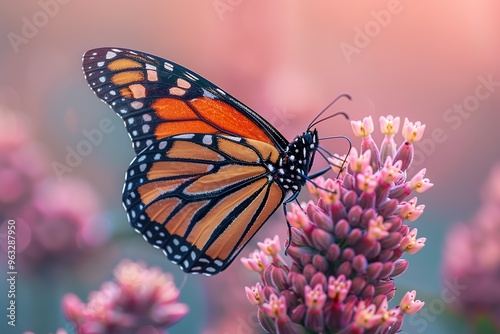 A butterfly is sitting on a pink flower