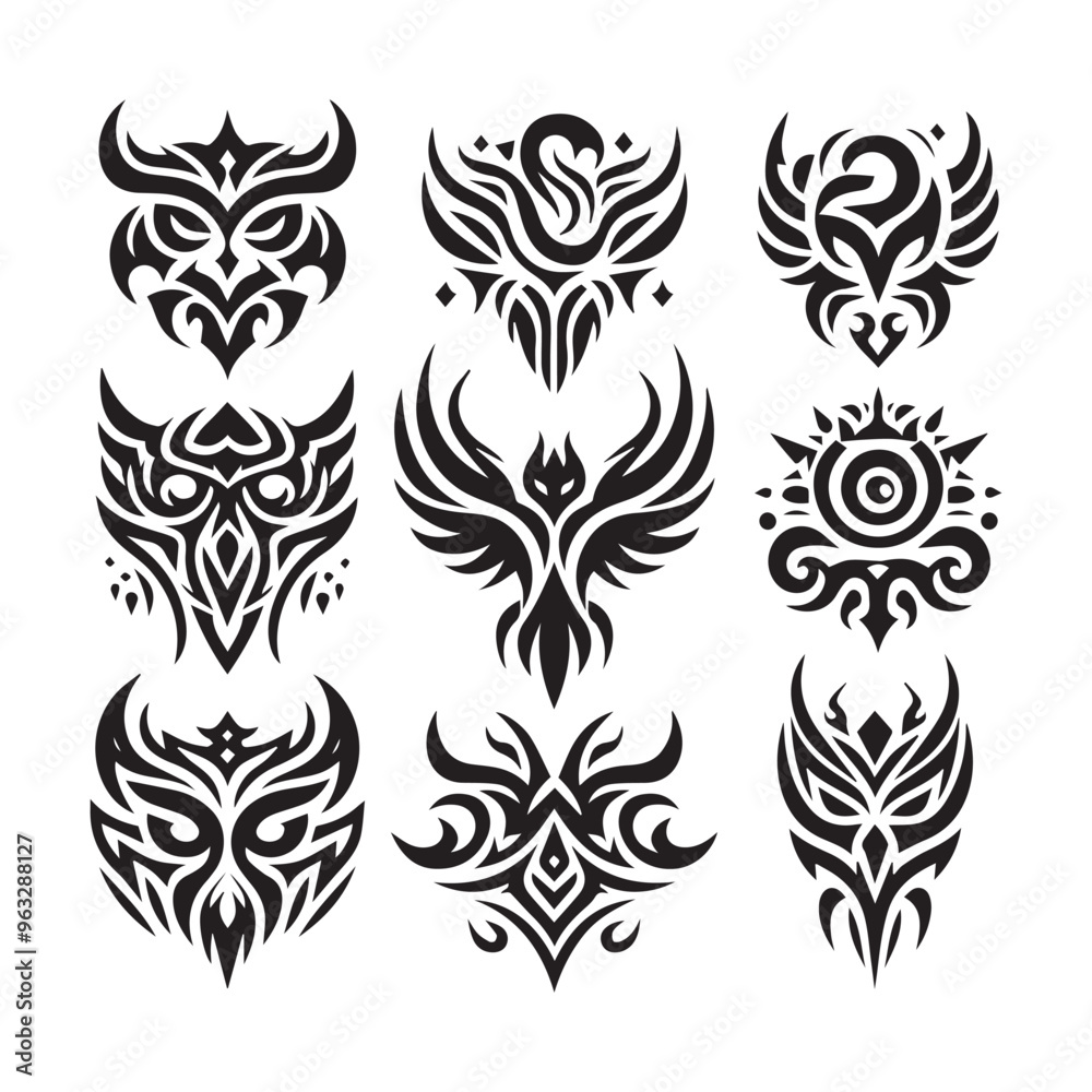 Tribal butterfly tattoo in a white background Tribal butterfly tattoo in a white background
