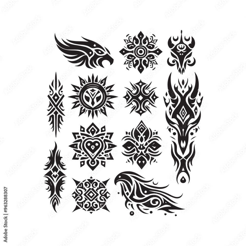 Tribal butterfly tattoo in a white background Tribal butterfly tattoo in a white background