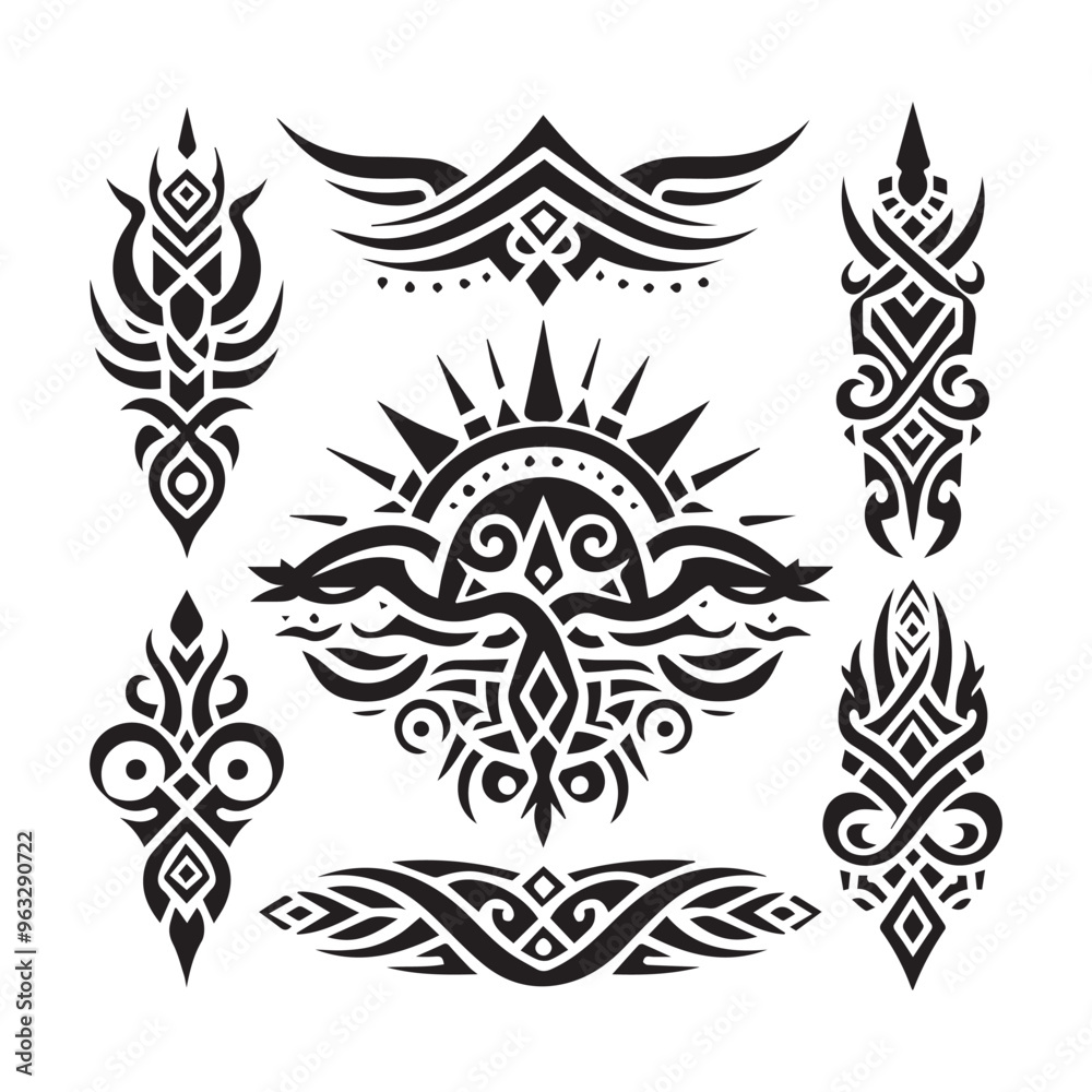 Tribal butterfly tattoo in a white background Tribal butterfly tattoo in a white background