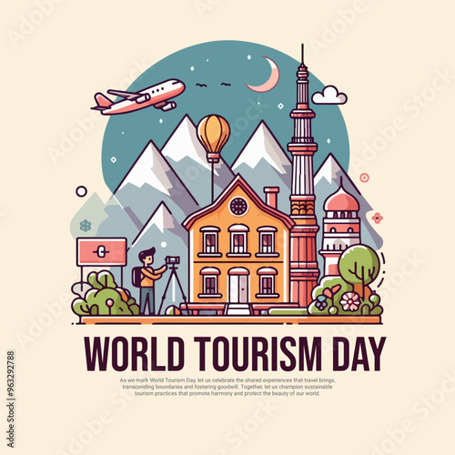 World Tourism Day with tours and travels social media post banner creative template