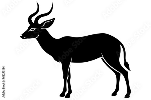 Antelope silhouette vector illustration