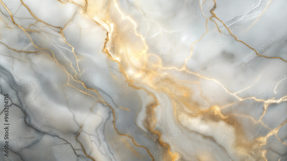 Grey marble background with gold veins and organic patterns