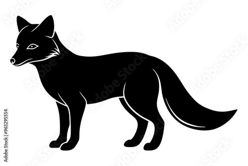 Arctic fox silhouette vector illustration