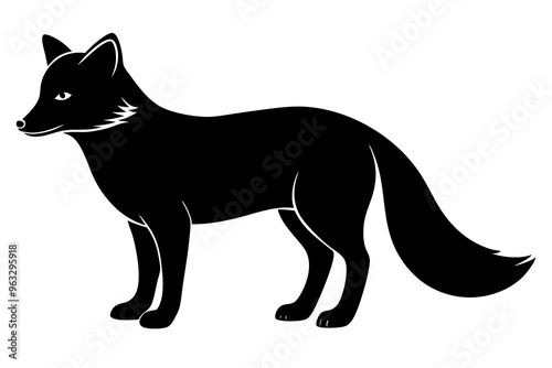 Arctic fox silhouette vector illustration