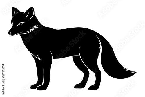 Arctic fox silhouette vector illustration