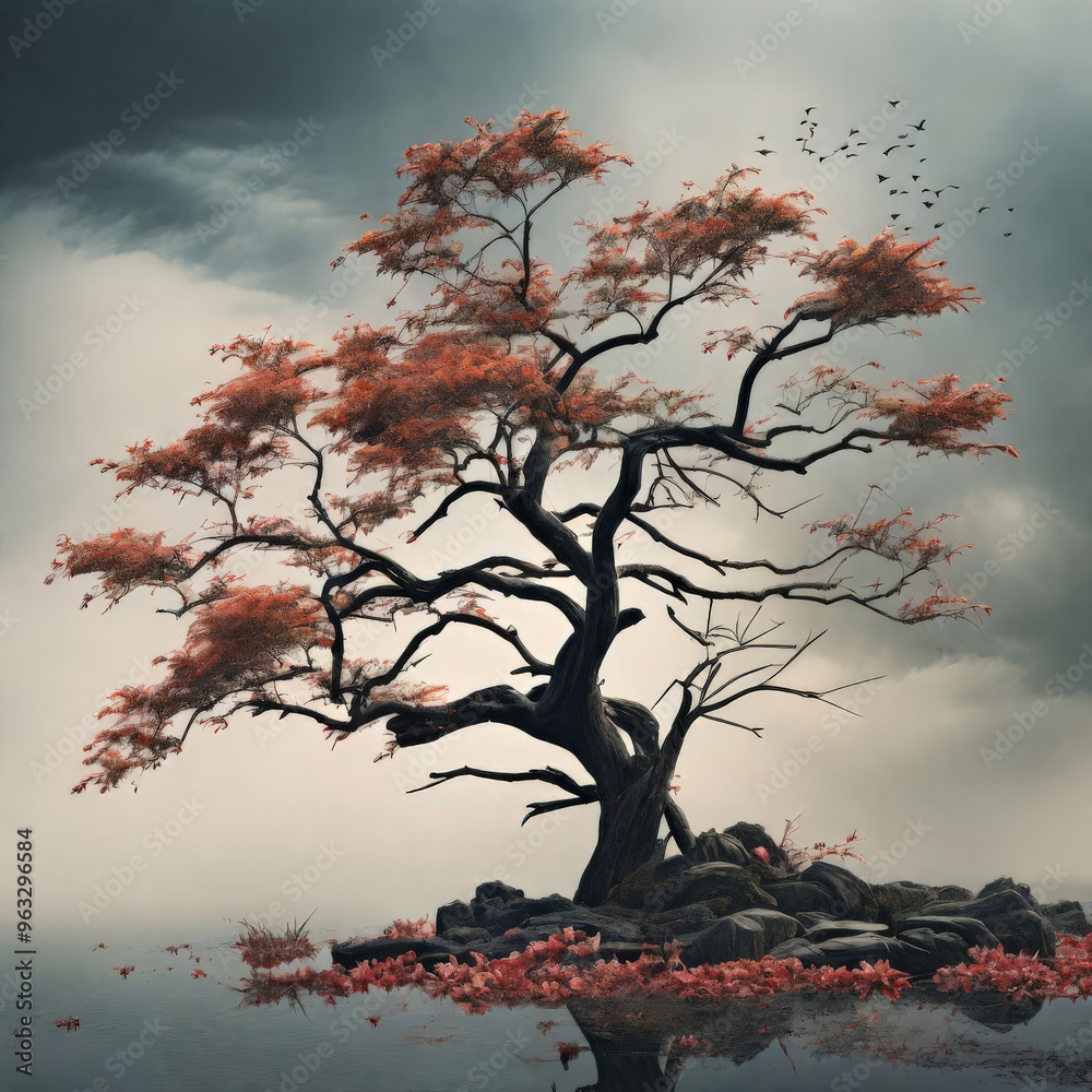 Autumn landscape. Tree in the fall. High quality illustration Autumn landscape. Tree in the fall. High quality illustration