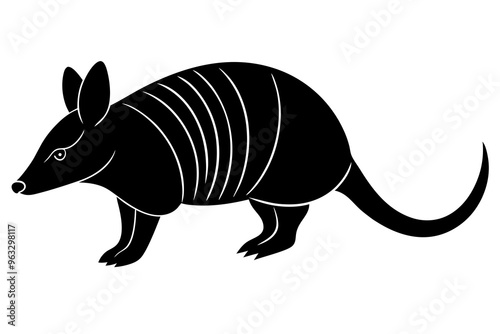 Armadillo silhouette vector illustration