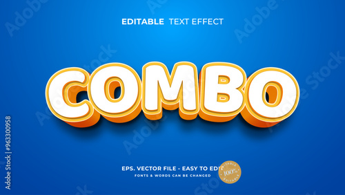 3D bold editable text effect, cartoon text style
