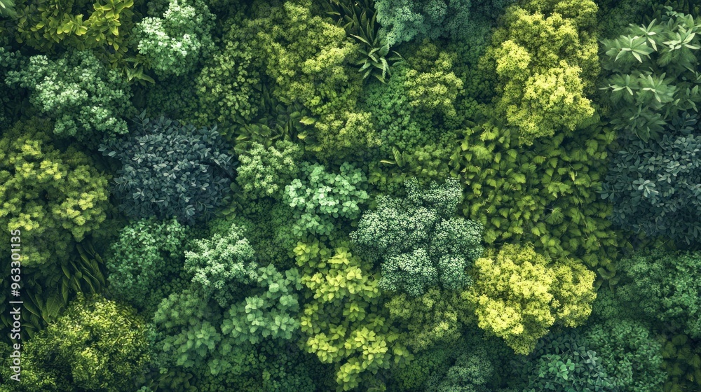 Aerial View of Lush Green Foliage in a Dense Forest Aerial View of Lush Green Foliage in a Dense Forest