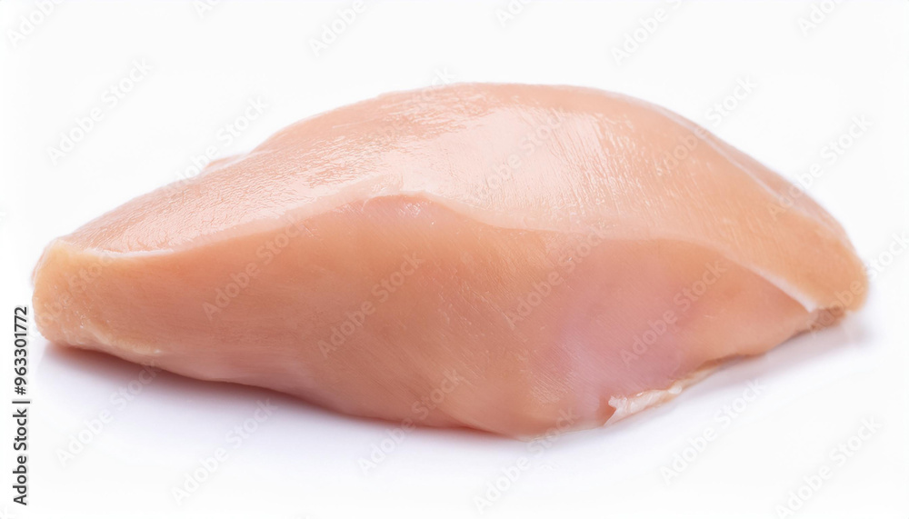 Chicken fillet meat isolated white background. Uncooked raw piece of poultry. Cooking and culinary Chicken fillet meat isolated white background. Uncooked raw piece of poultry. Cooking and culinary
