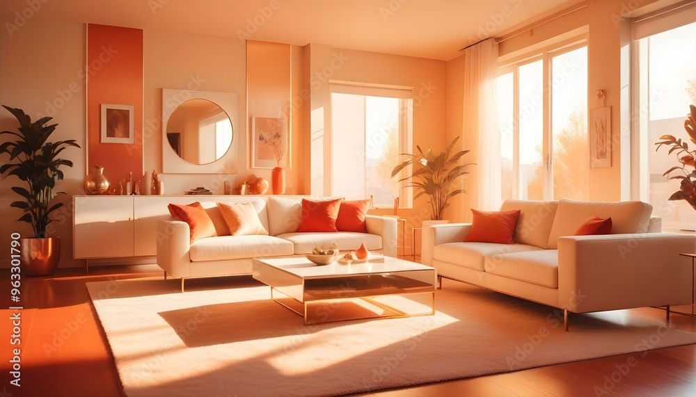 Photo interior modern design room 3d illustration Photo interior modern design room 3d illustration