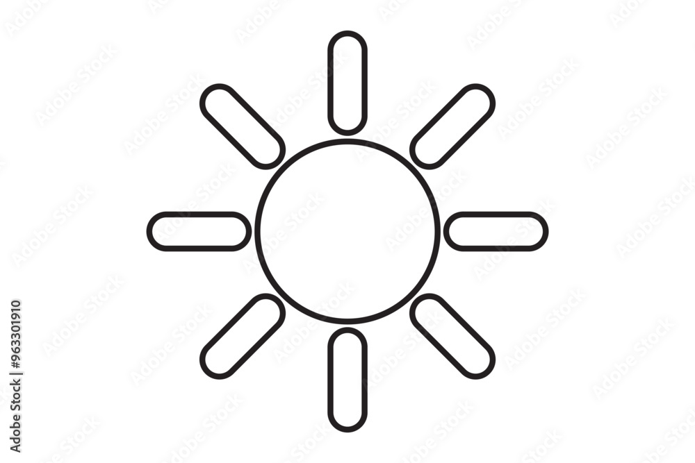 Brightness Icon, Intensity Setting Vector Art Illustration Brightness Icon, Intensity Setting Vector Art Illustration