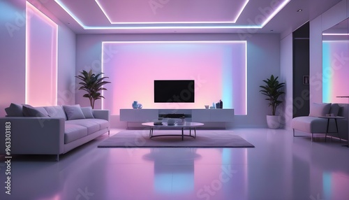 Photo interior modern design room 3d illustration