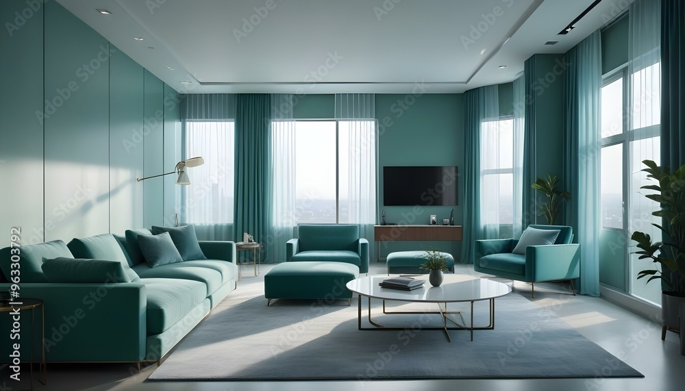 Photo interior modern design room 3d illustration Photo interior modern design room 3d illustration