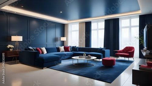 Photo interior modern design room 3d illustration