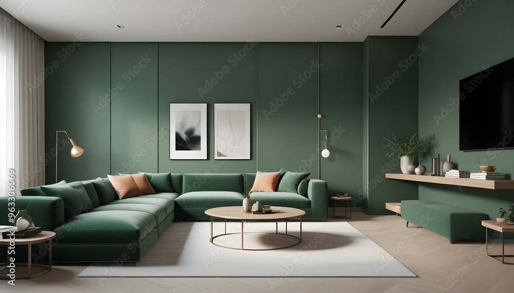 Photo interior modern design room 3d illustration Photo interior modern design room 3d illustration