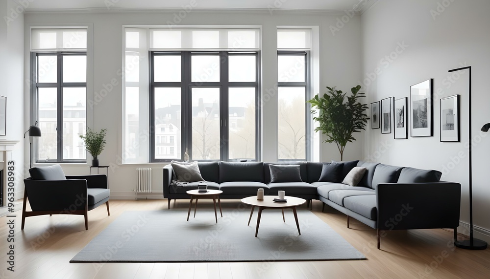 Photo interior modern design room 3d illustration Photo interior modern design room 3d illustration