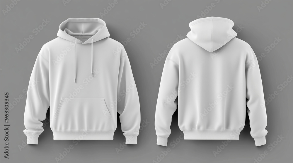 Blank sweatshirt color white template front and back view on white background. crew neck mock up isolated on white background. Created using Generative AI Technology Blank sweatshirt color white template front and back view on white background. crew neck mock up isolated on white background. Created using Generative AI Technology