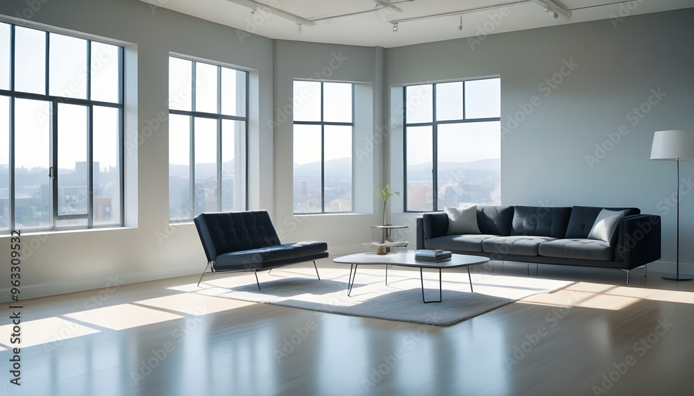 Fototapeta premium Photo interior modern design room 3d illustration