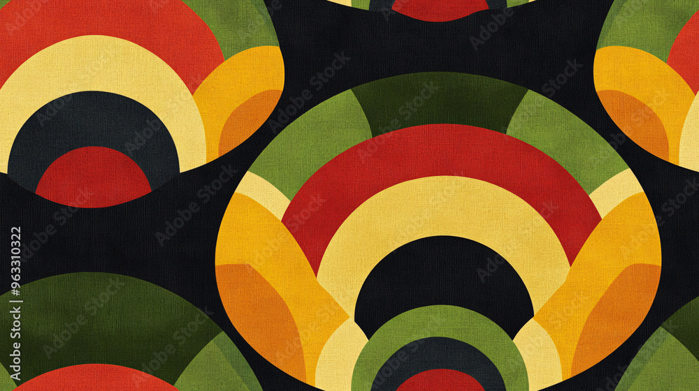 Fototapeta premium Abstract Geometric Pattern with Bold Colors and Canvas Texture