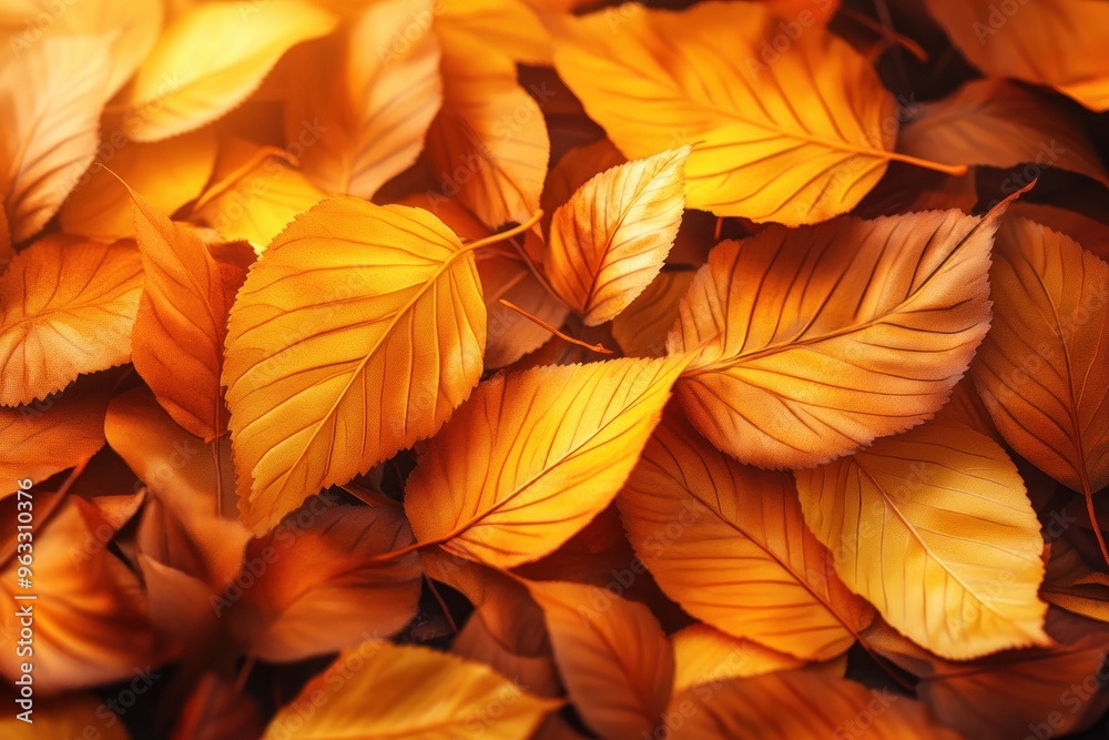 Golden Autumn Leaves Vibrant Orange Hues, Warm Sunlight, Nature's Tapestry, A Stunning Display of Fall Foliage Golden Autumn Leaves Vibrant Orange Hues, Warm Sunlight, Nature's Tapestry, A Stunning Display of Fall Foliage