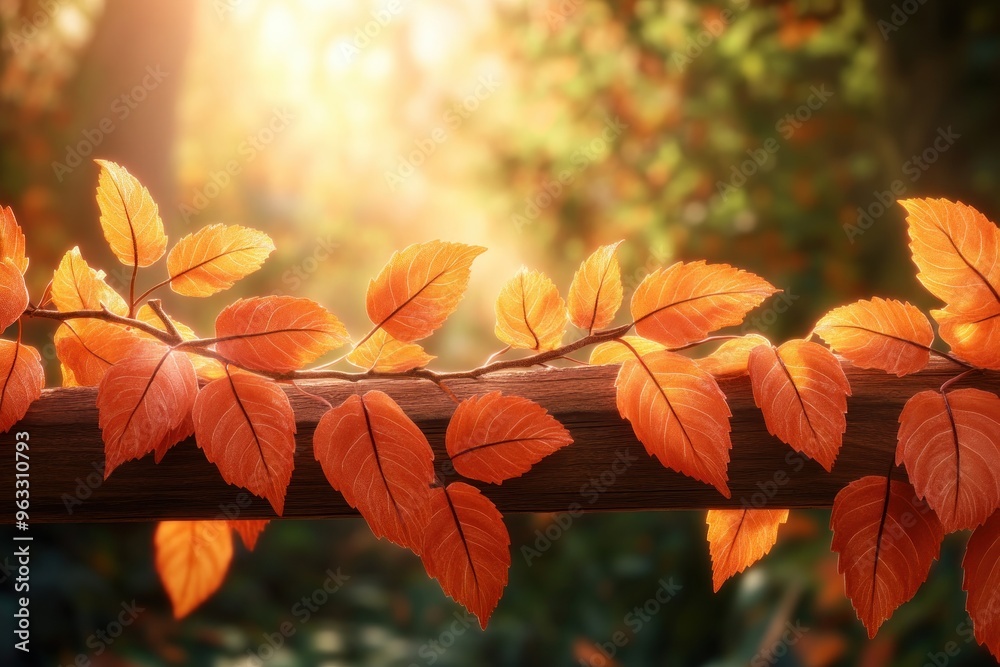 Stunning Autumn Leaves in Warm Sunlight, Vibrant Orange Hues Glowing in Nature's Golden Hour, Fall Foliage Photography Stunning Autumn Leaves in Warm Sunlight, Vibrant Orange Hues Glowing in Nature's Golden Hour, Fall Foliage Photography