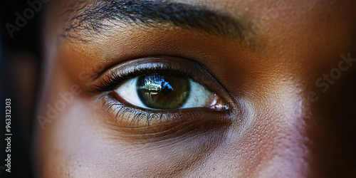 Determined Gaze: A close-up of a determined expression, highlighting the person's intense focus and determination.