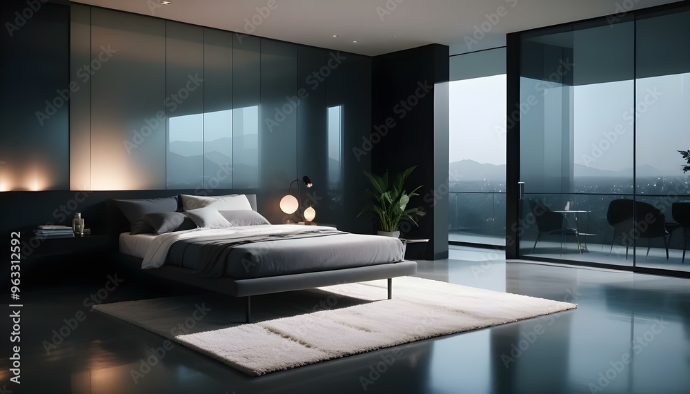 Photo interior modern design room 3d illustration Photo interior modern design room 3d illustration