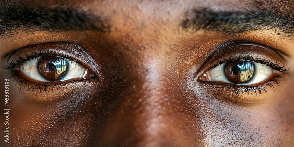 Unwavering Eye: A close-up portrait of a person looking straight ahead, their gaze strong and unbroken. Unwavering Eye: A close-up portrait of a person looking straight ahead, their gaze strong and unbroken.
