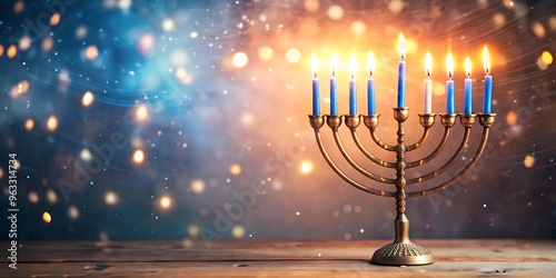 Hanukkah Abstract De focused Background  With Bright Dust On Wooden Table (2)