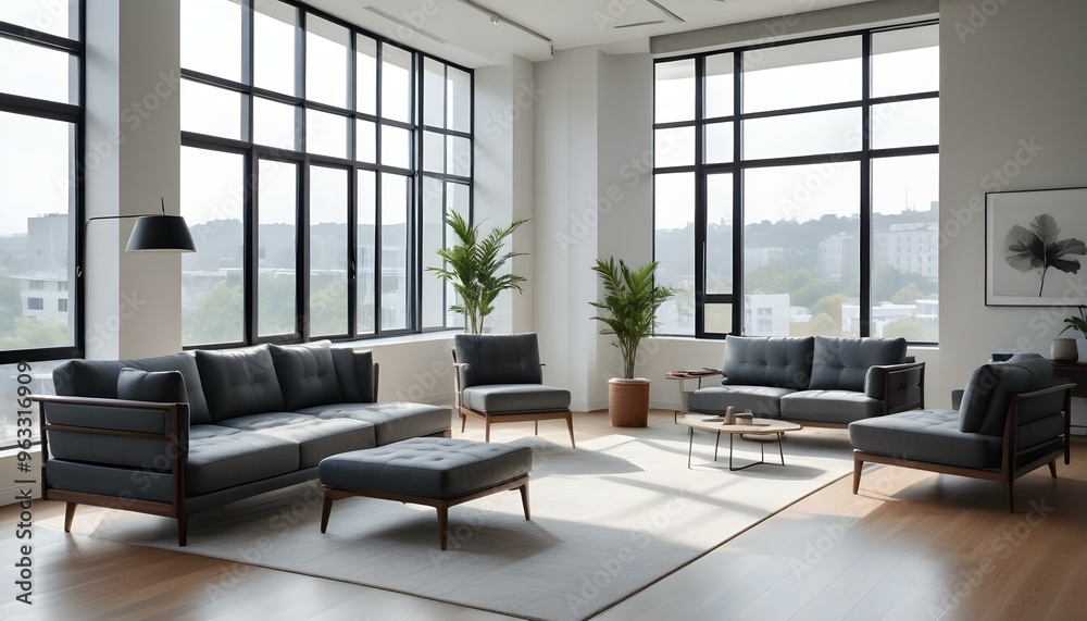 Photo interior modern design room 3d illustration