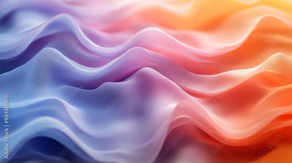 Obraz premium Abstract soft pastel colored waves flowing seamlessly