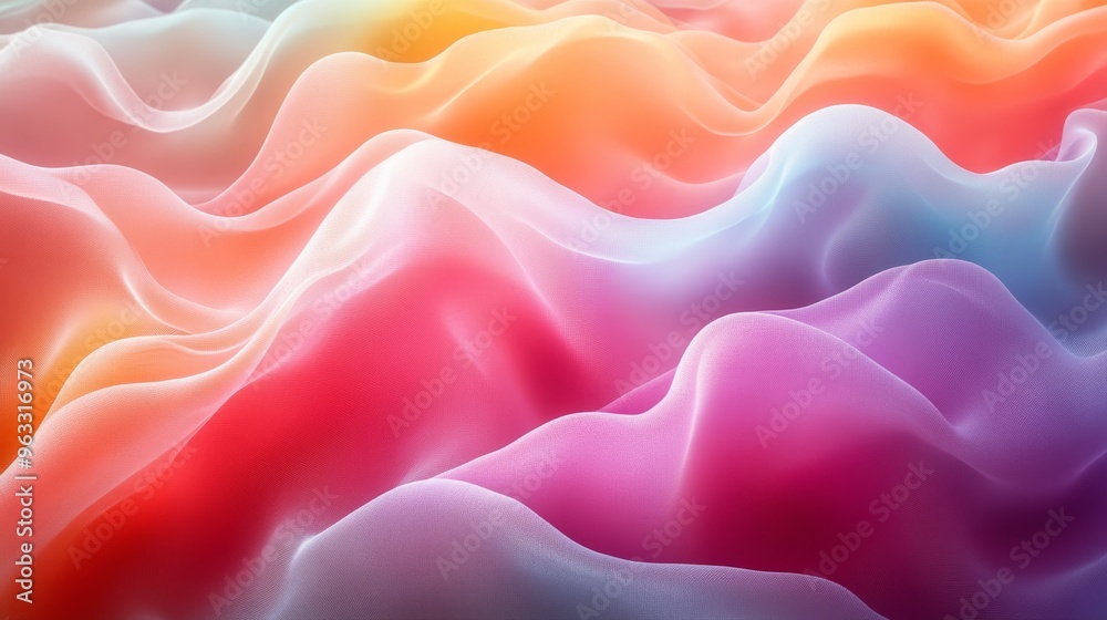 Abstract colorful background flowing fabric waves