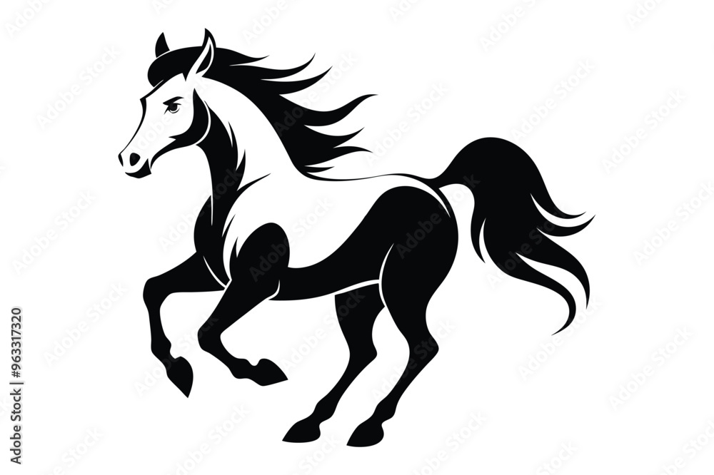 A Cute Horse Silhouette Vector Art Illustration A Cute Horse Silhouette Vector Art Illustration