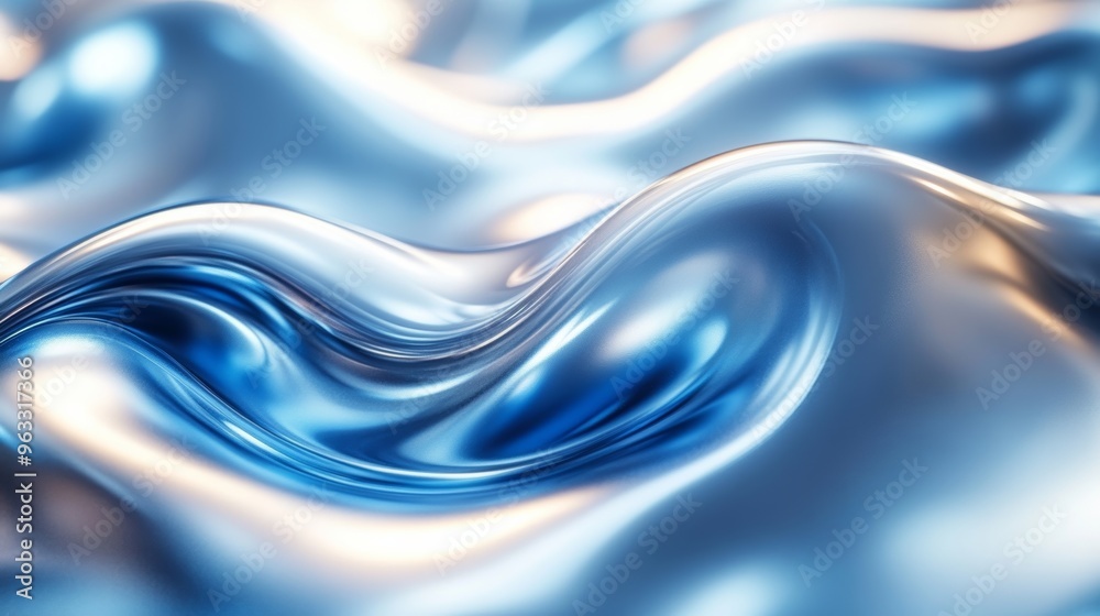 Abstract liquid metal forming wavy shapes background