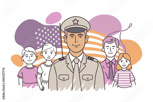 Veterans day, patriotism, humanism, children, and Peace AI Generation