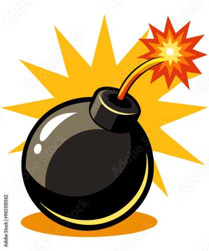 Flaming bomb clipart
