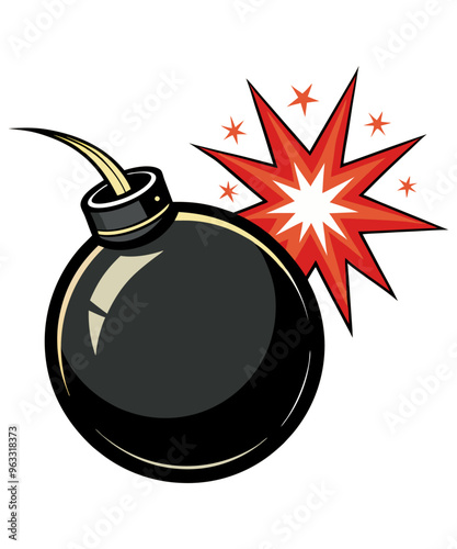 Flaming bomb clipart