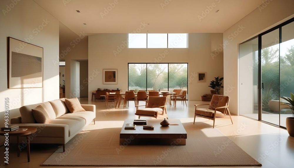 Fototapeta premium Photo interior modern design room 3d illustration