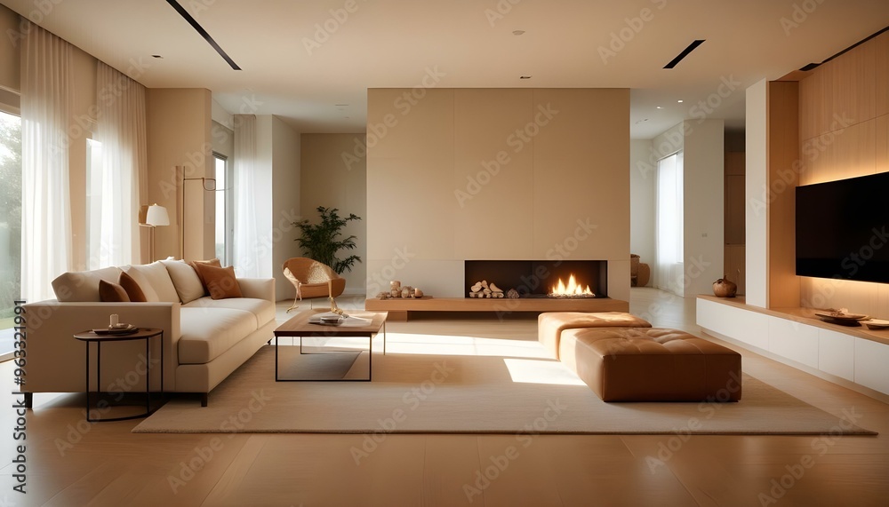 Fototapeta premium Photo interior modern design room 3d illustration