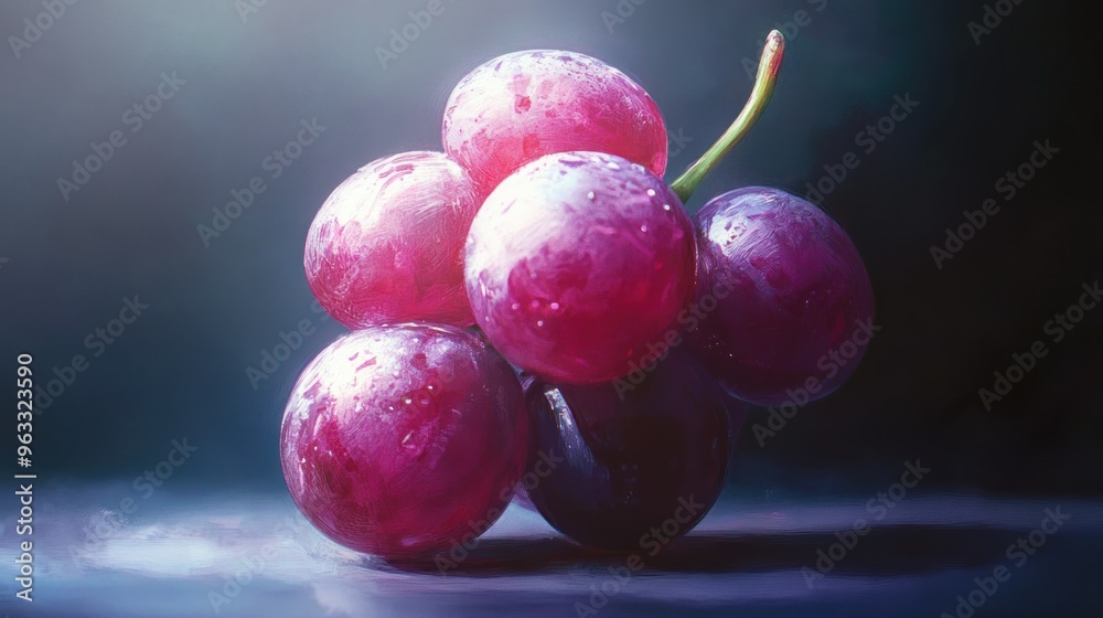 custom made wallpaper toronto digitalA Cluster of Red Grapes with a Single Vine Tendril