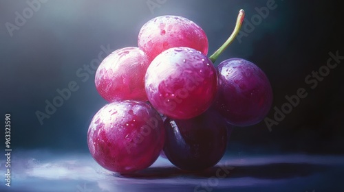 Wallpaper Mural A Cluster of Red Grapes with a Single Vine Tendril Torontodigital.ca