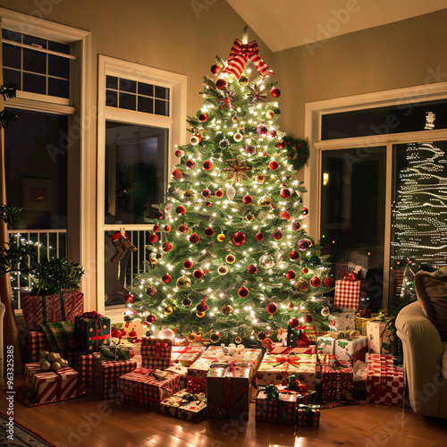 Christmas tree with gifts photo