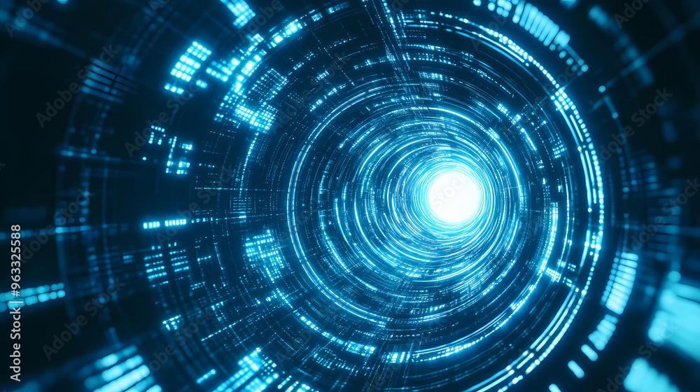 Futuristic technology data tunnel Futuristic technology data tunnel