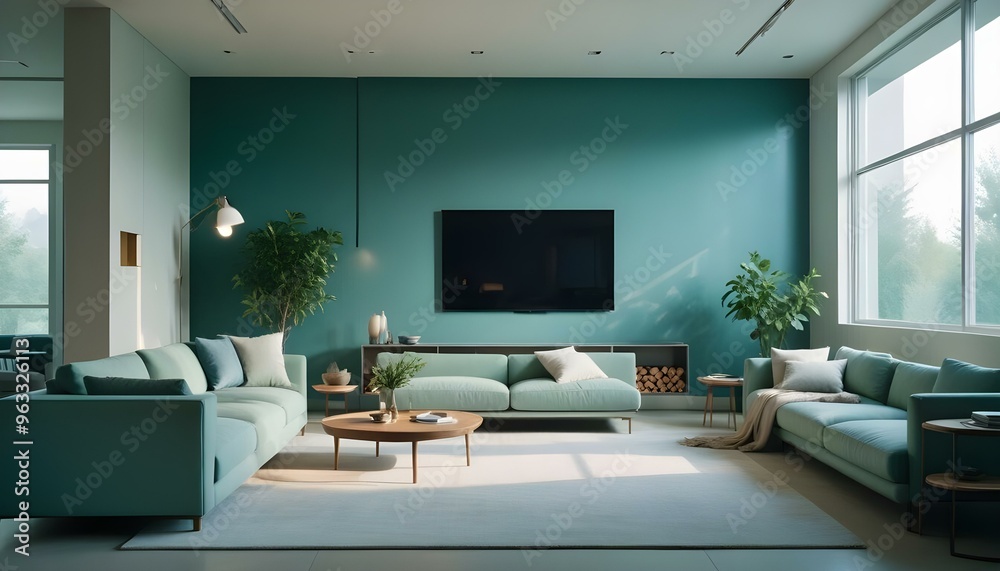 Photo interior modern design room 3d illustration Photo interior modern design room 3d illustration