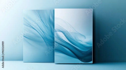 Abstract Blue Canvas Paintings