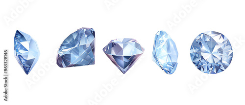 Five sparkling blue diamonds.