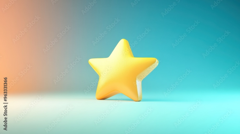 A bold yellow star icon floating on a gradient background, symbolizing achievement and rating with a soft glow effect A bold yellow star icon floating on a gradient background, symbolizing achievement and rating with a soft glow effect